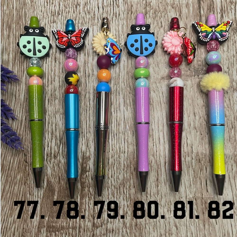 Writing Pen Ladybug Butterfly Artisan Gift Custom Handcrafted Office Stationery
